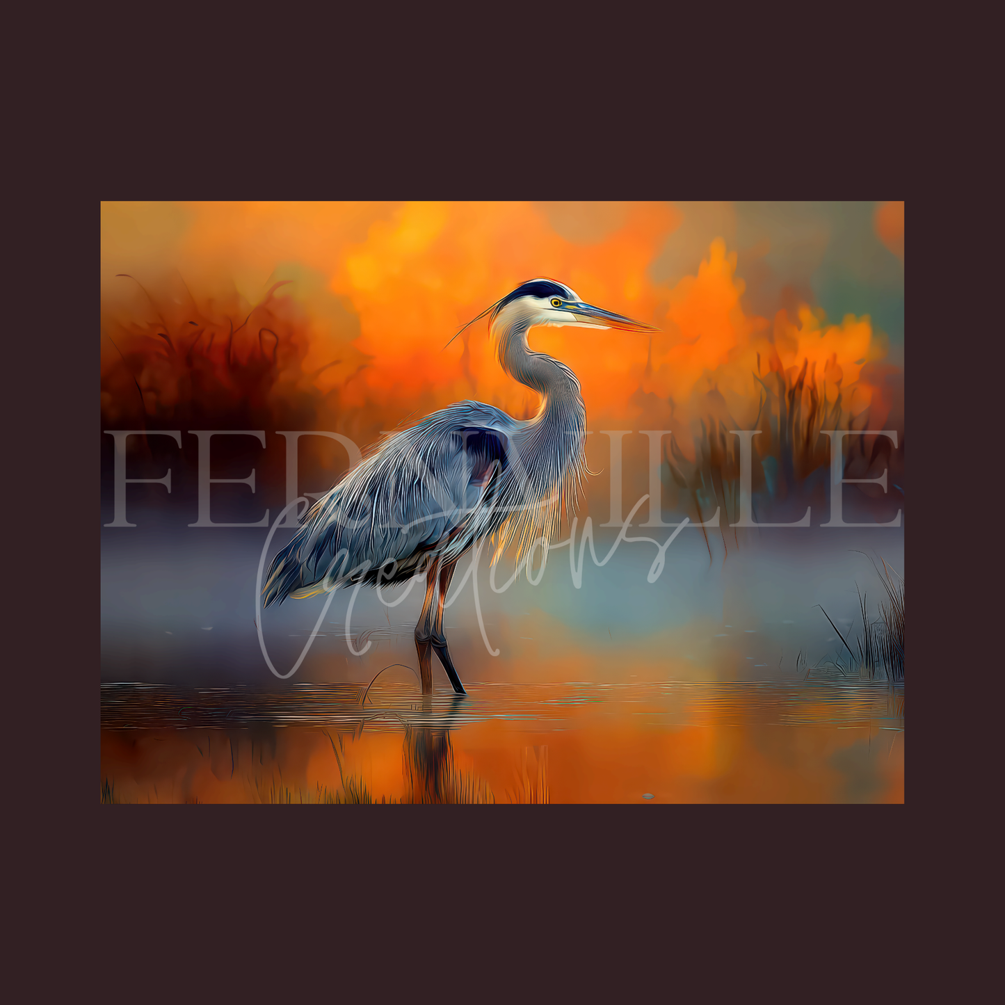 Blue Heron Tempered Glass Kitchen Cutting Board: 8x11 inch