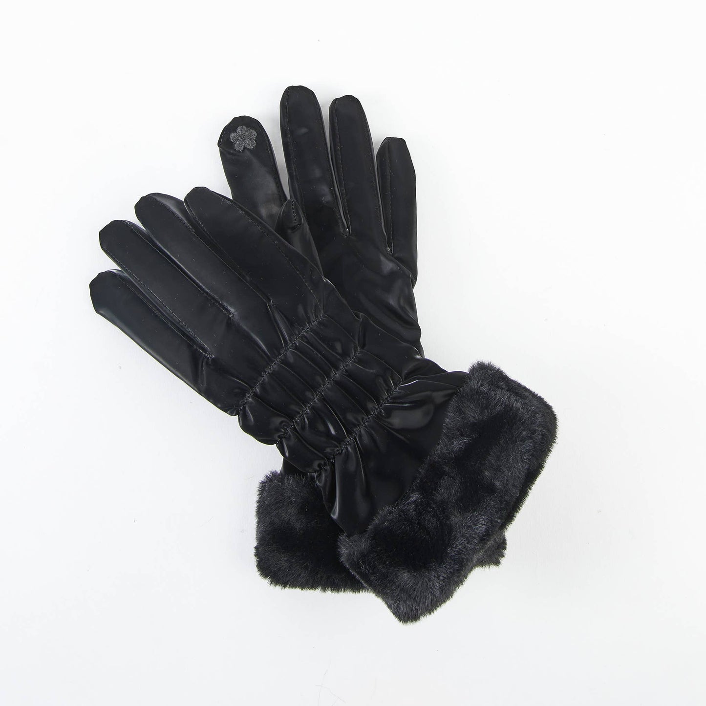 Spencer Faux Fur Cuff Texting Winter Gloves: Bronze