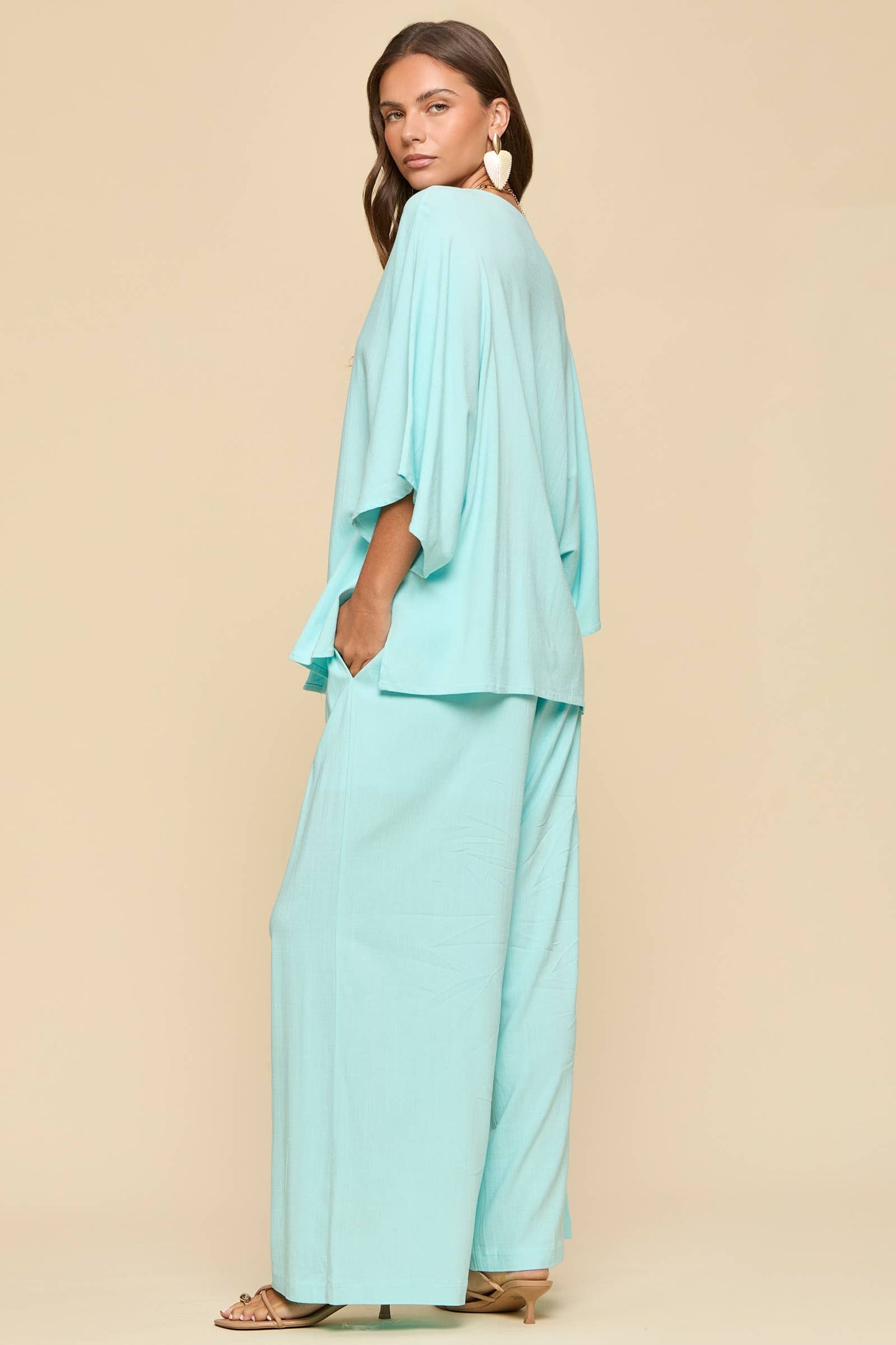 2-Piece Linen Summer Set: BLUE