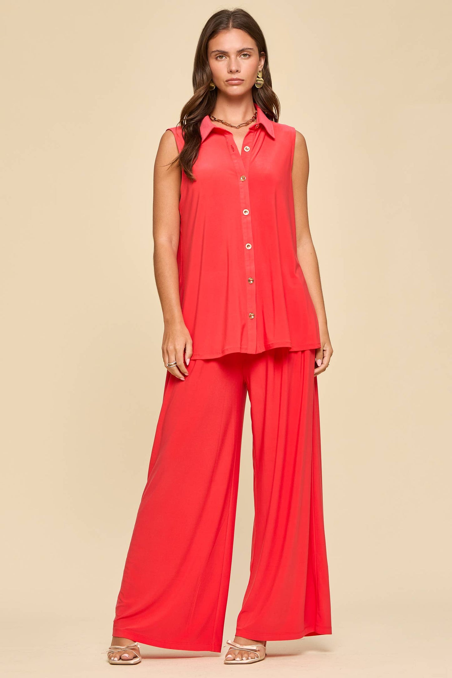 2-Piece Tank + Relaxed Pants Resort Wear Set: ROYAL BLUE