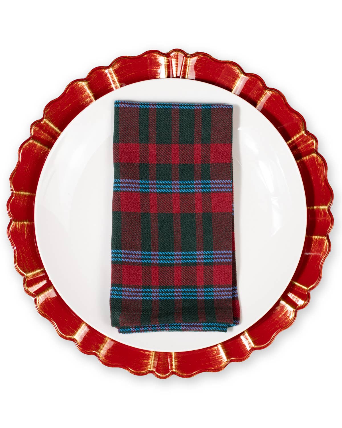 Telluride Jacquard Napkin   Dark Green/Red   18x18