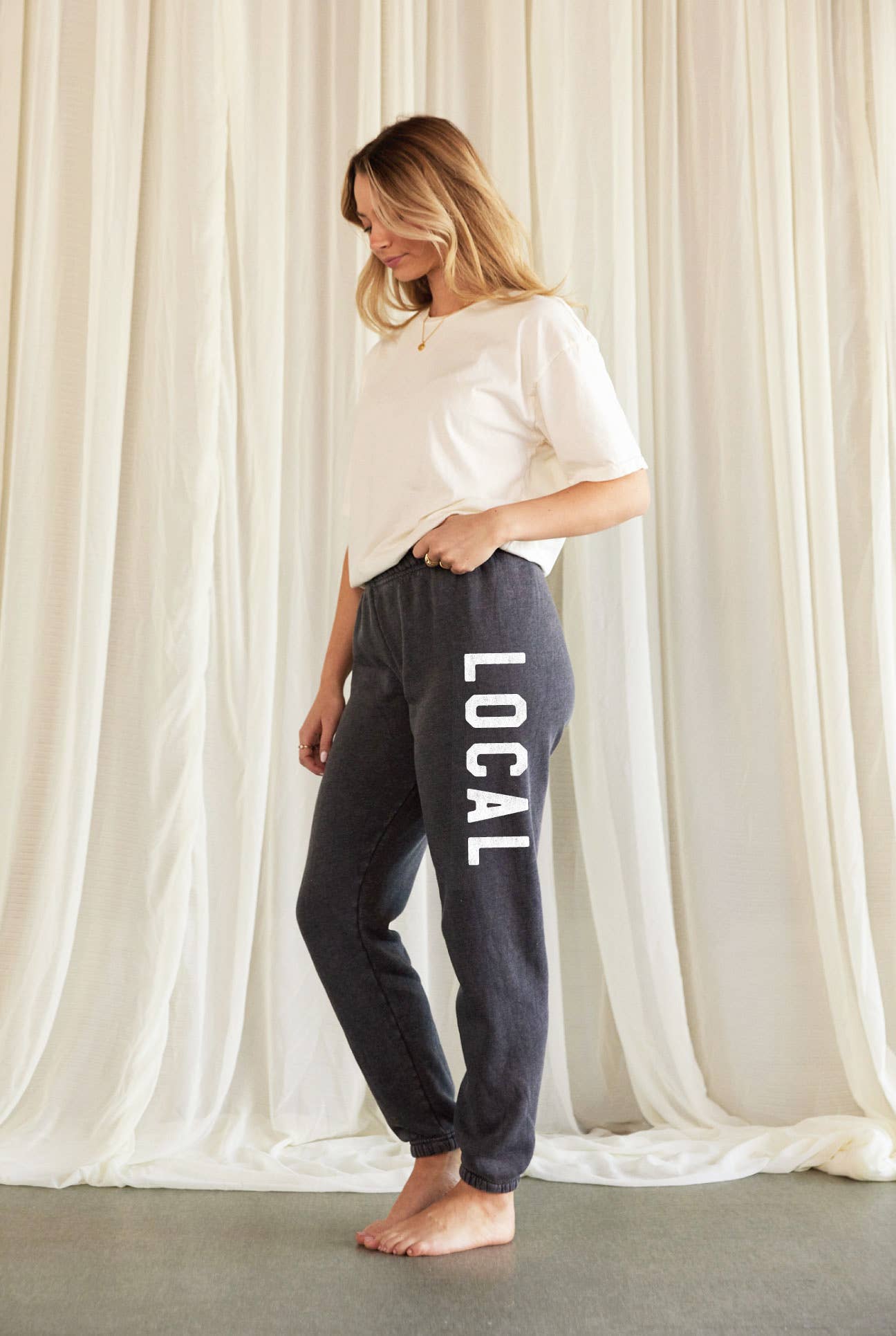 LOCAL Mineral Graphic Sweatpants: MINERAL BLACK