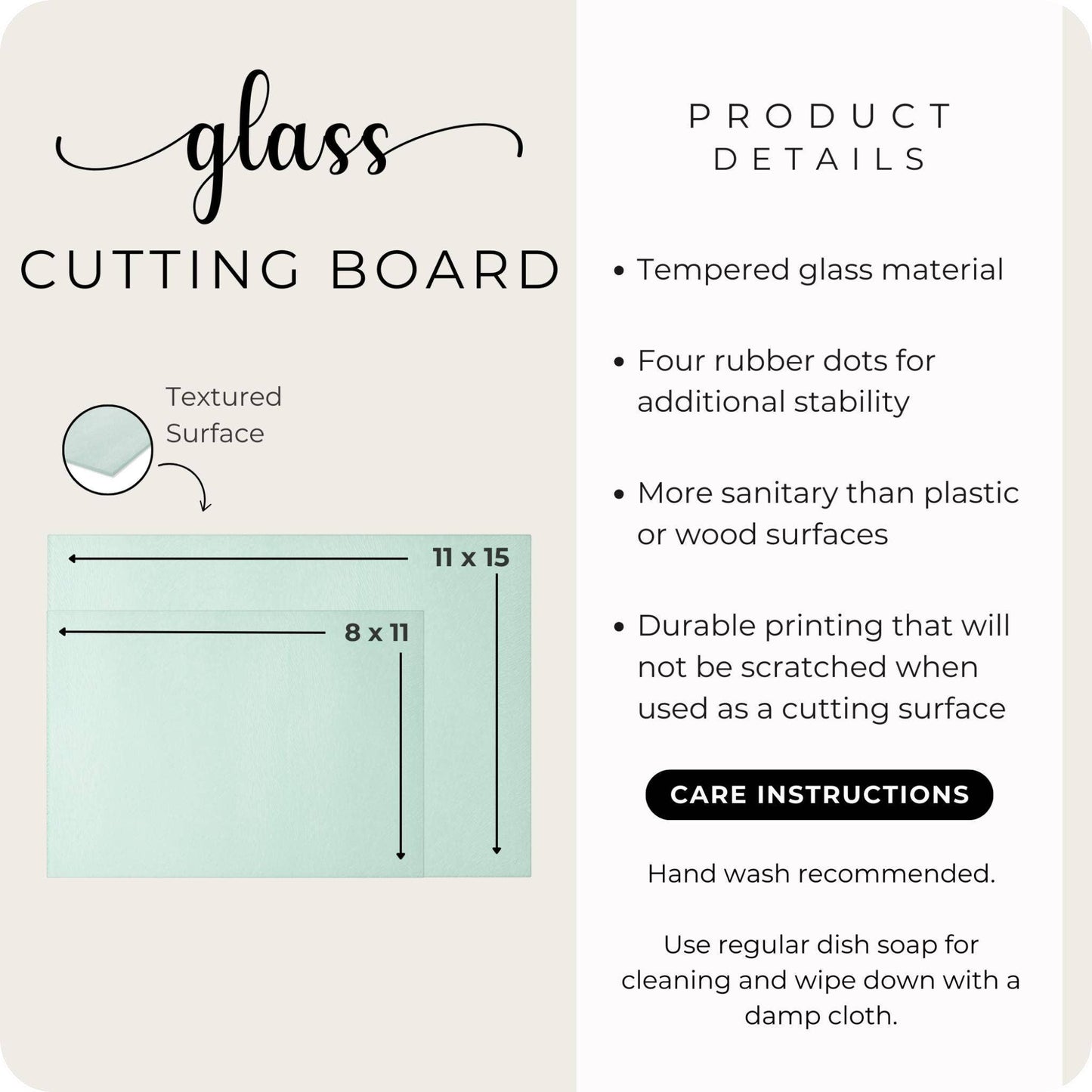 Hummingbird Tempered Glass Cutting Board & Serving Tray: 8x11 inch