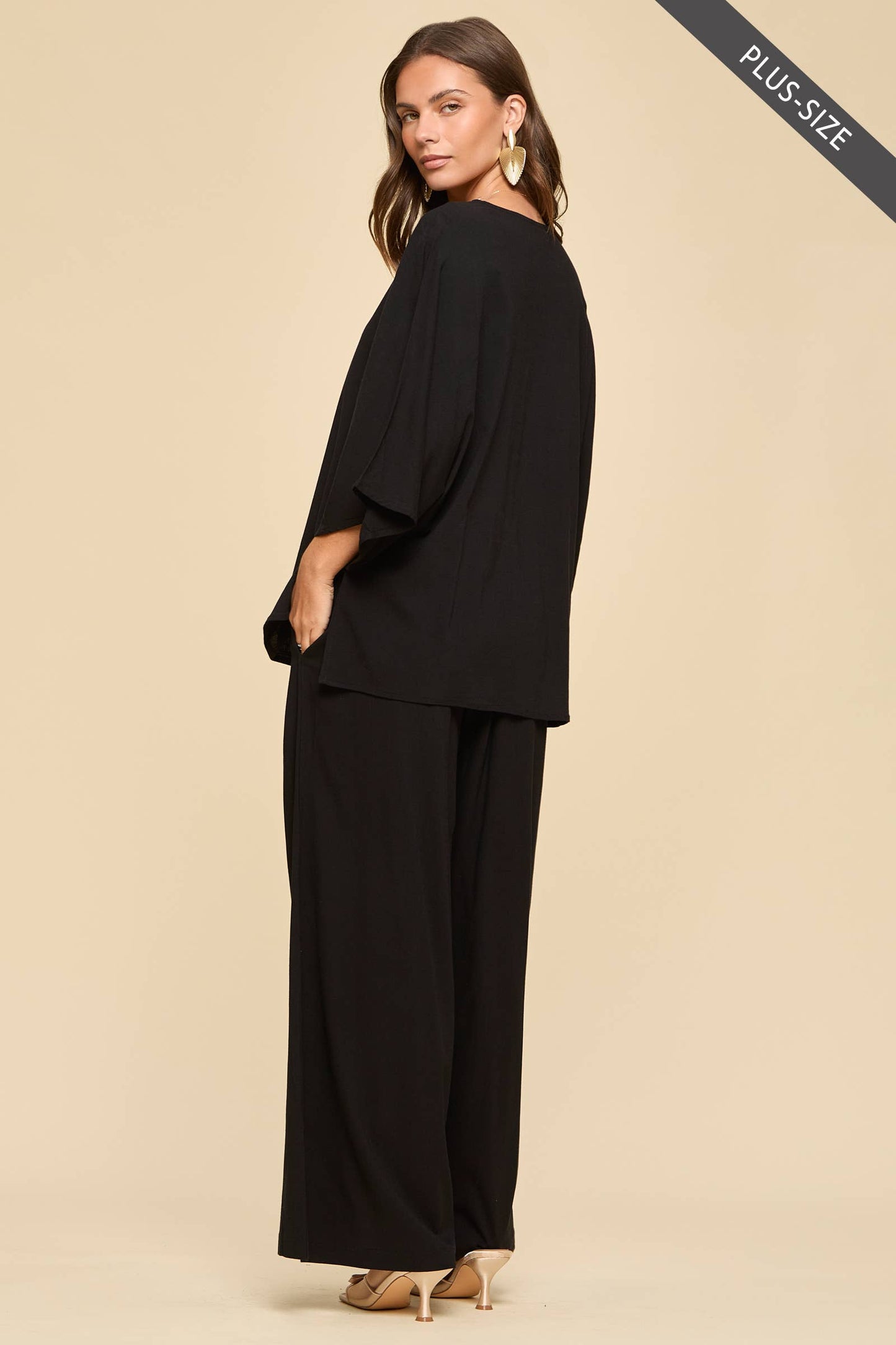 PLUS SIZE 2-Piece Linen Summer Set: EMERALD