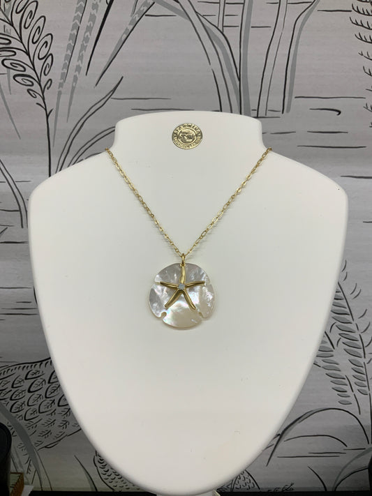 Spartina mother of pearl sea star necklace 32’