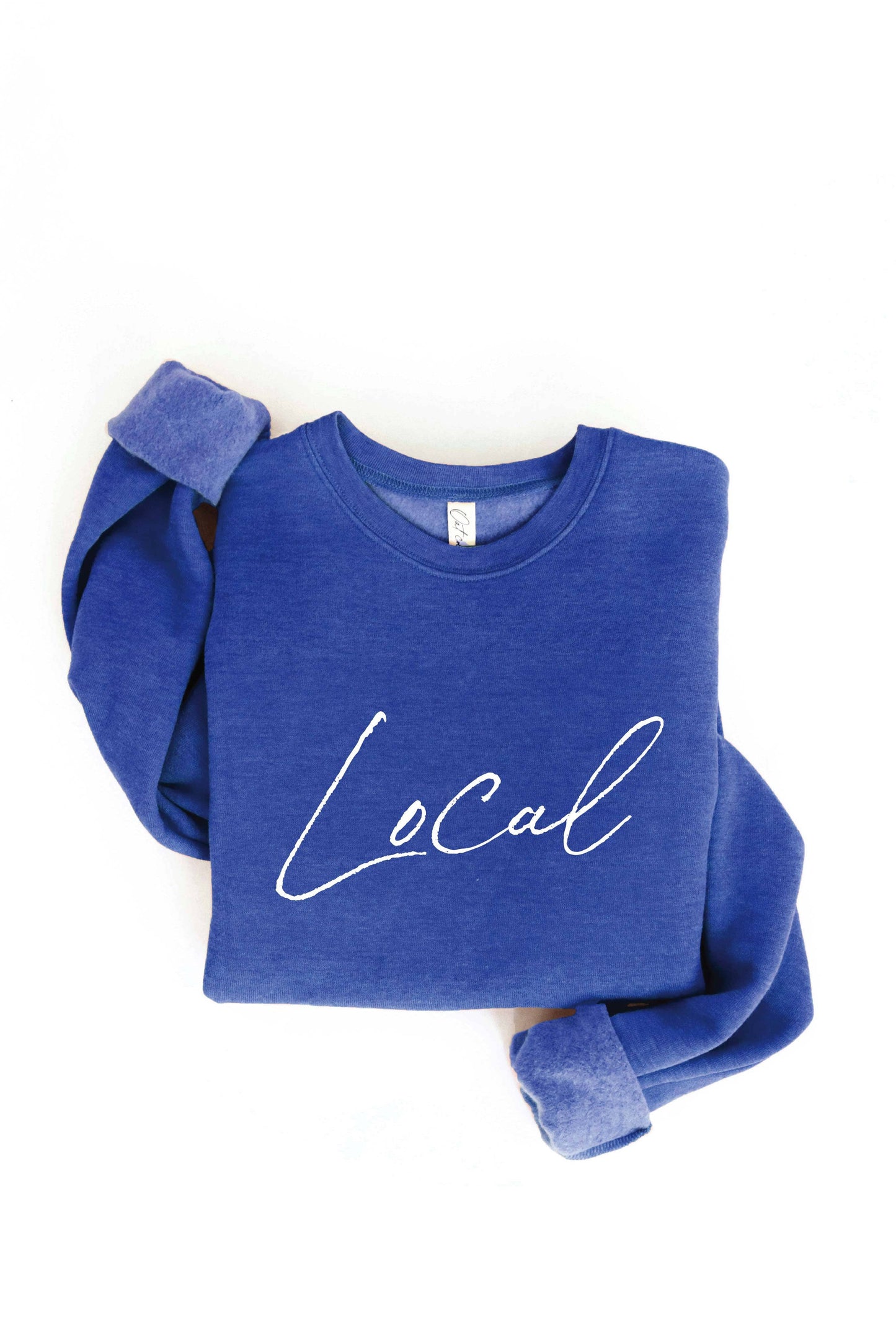 LOCAL Cursive Graphic Sweatshirt: HEATHER FOREST