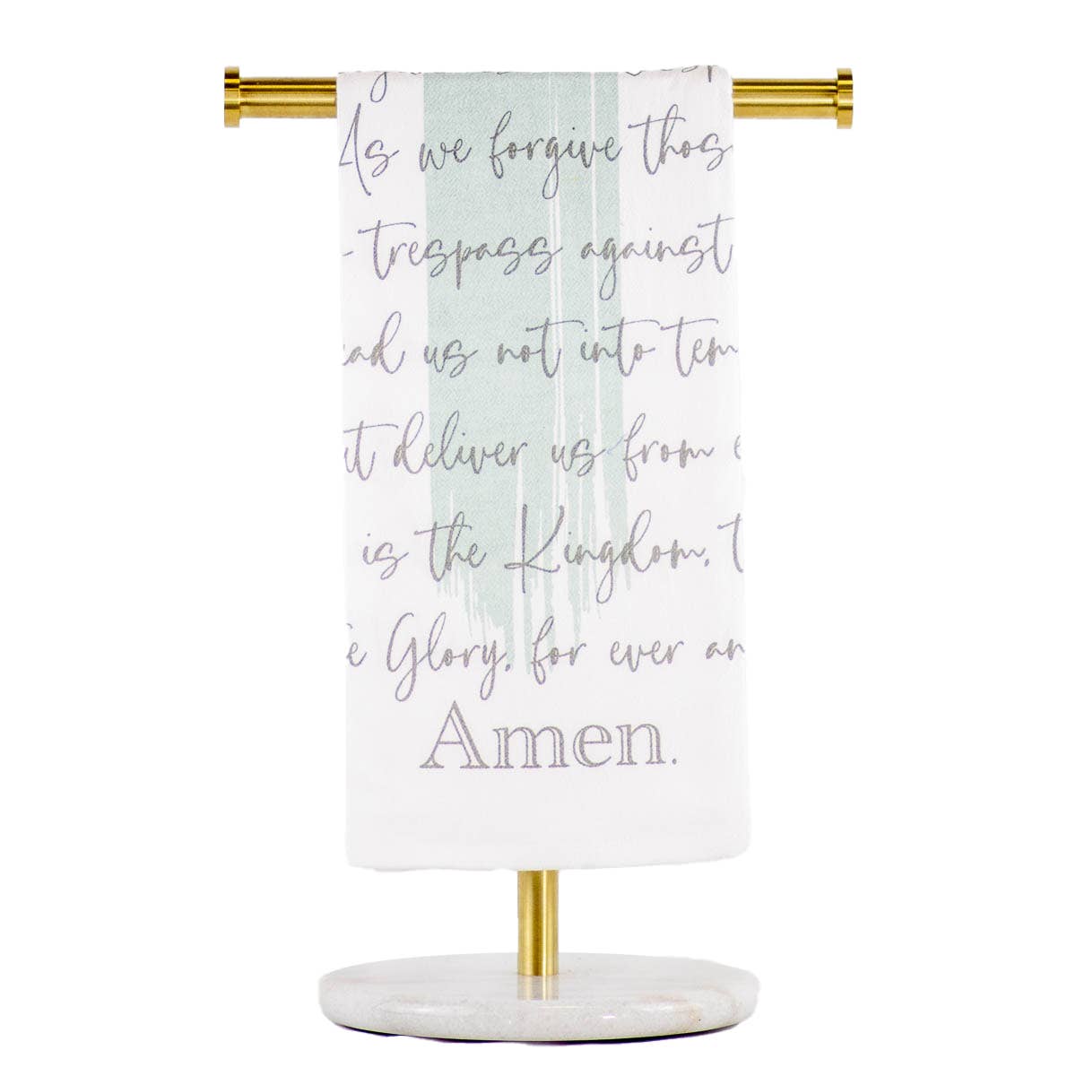 Lord's Prayer Hand Towel    White/Ice/Gray   20x28