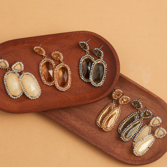 Natural Gemstone Drop Earring