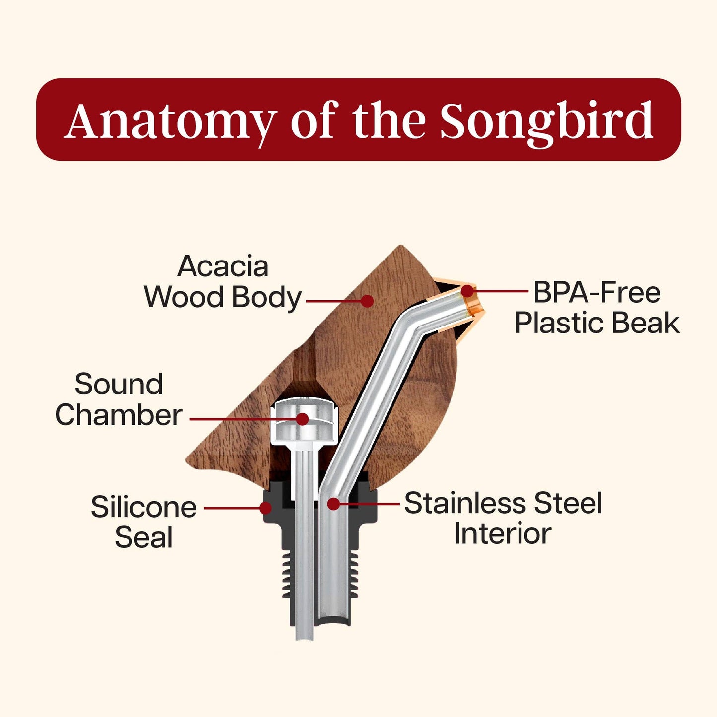 Songbird Specialties® "Singing" Wine Bottle Pourer, Black