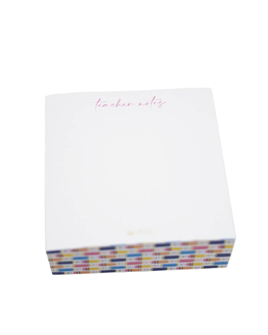 Teacher Notes Sticky Note Cube   White/Multi   3x3