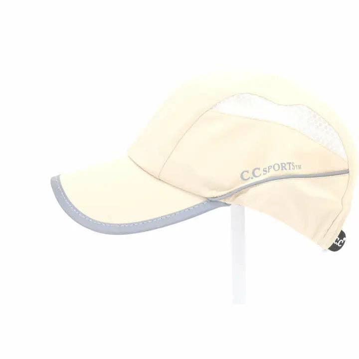 Reflective Mesh Sport CC Ball Cap BA772: Beige/White