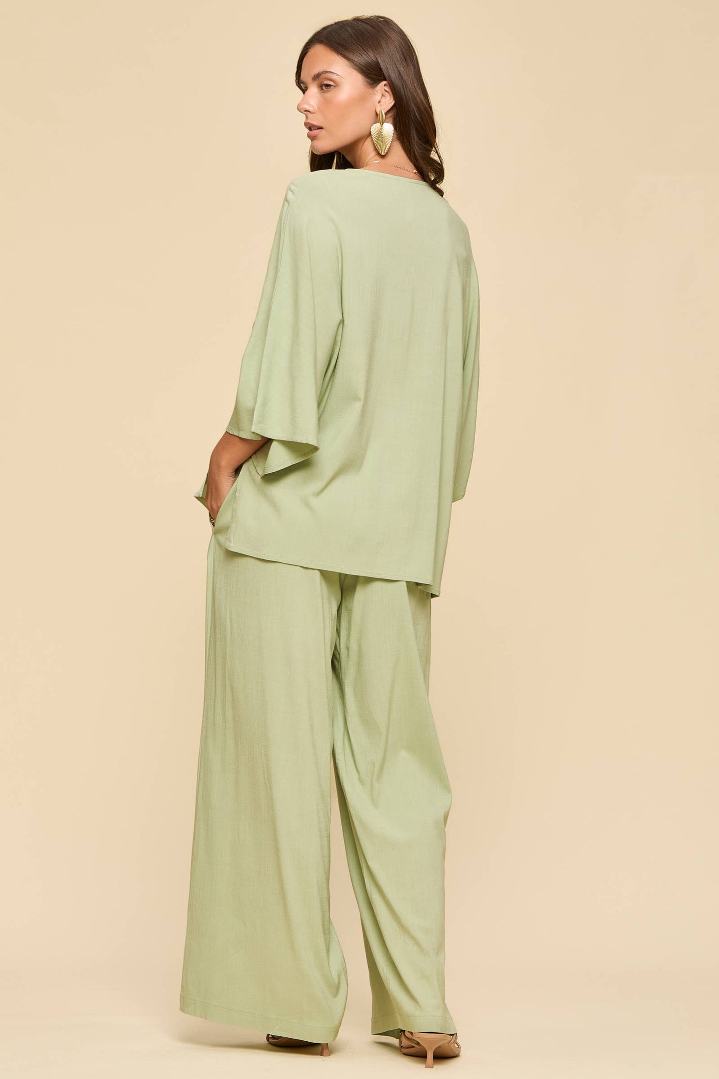 2-Piece Linen Summer Set: BLUE