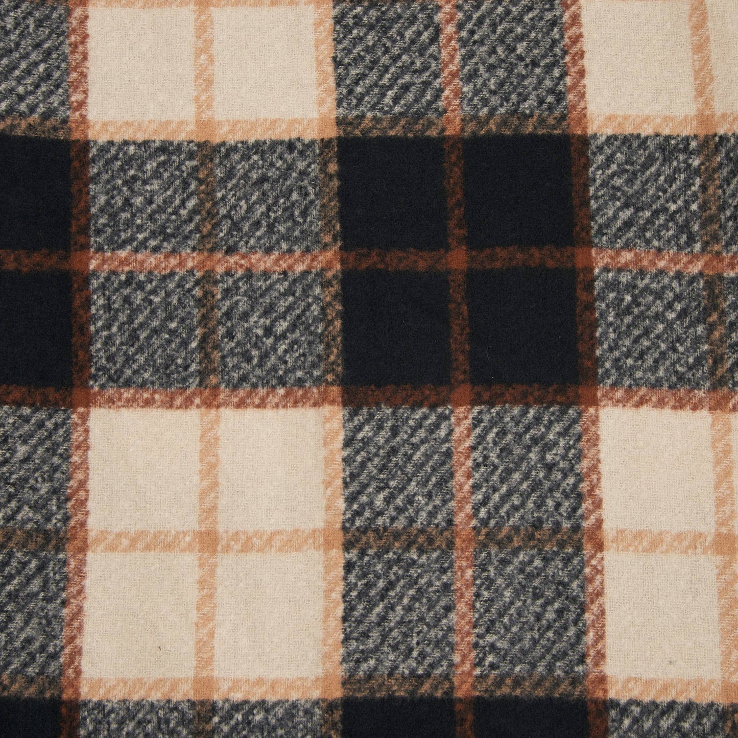 Kylie Windowpane Plaid Fringe Winter Scarf: Steel Blue