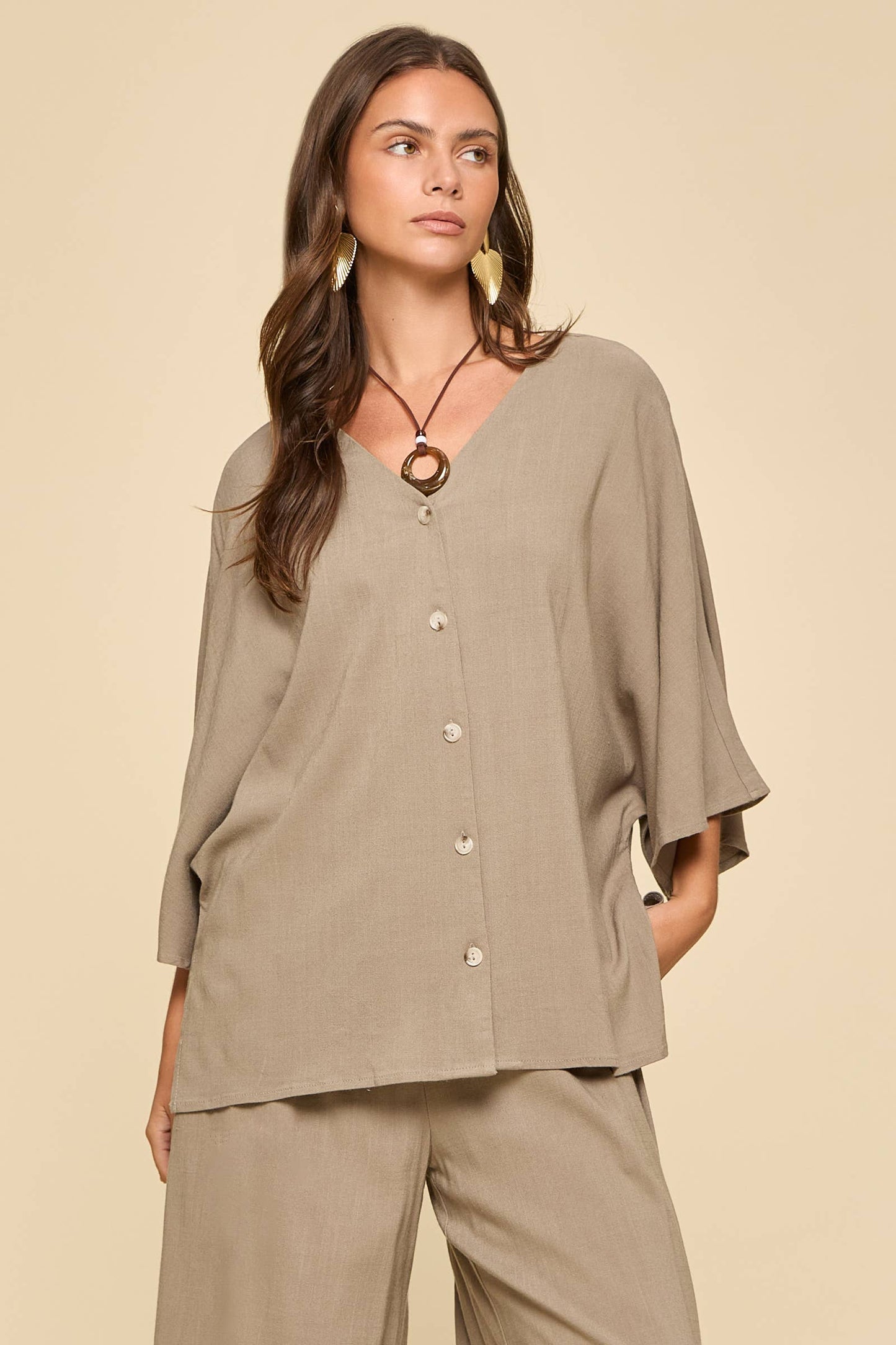 2-Piece Linen Summer Set: BLUE