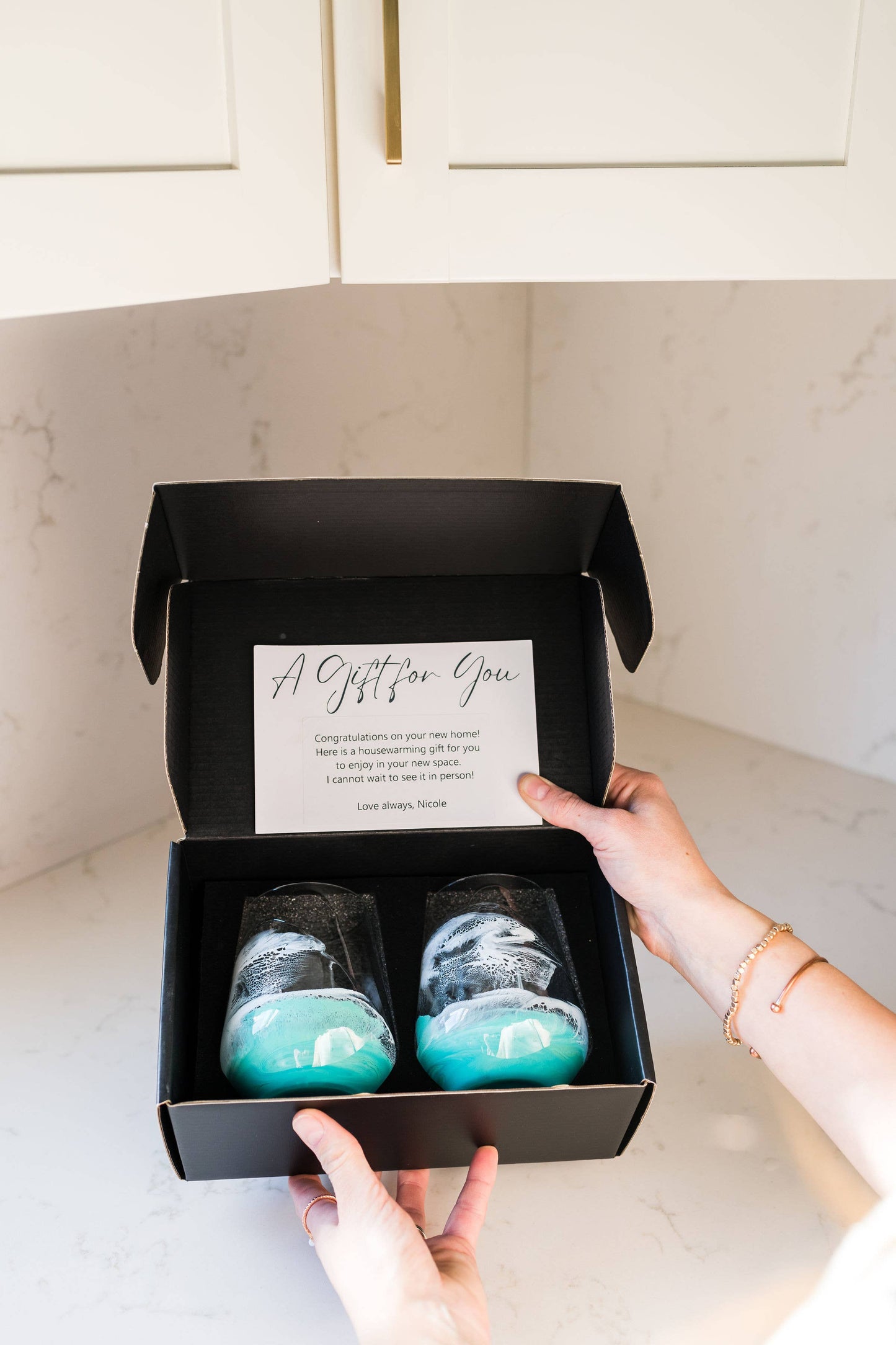 Resin Accented Wine and Entertaining Glasses