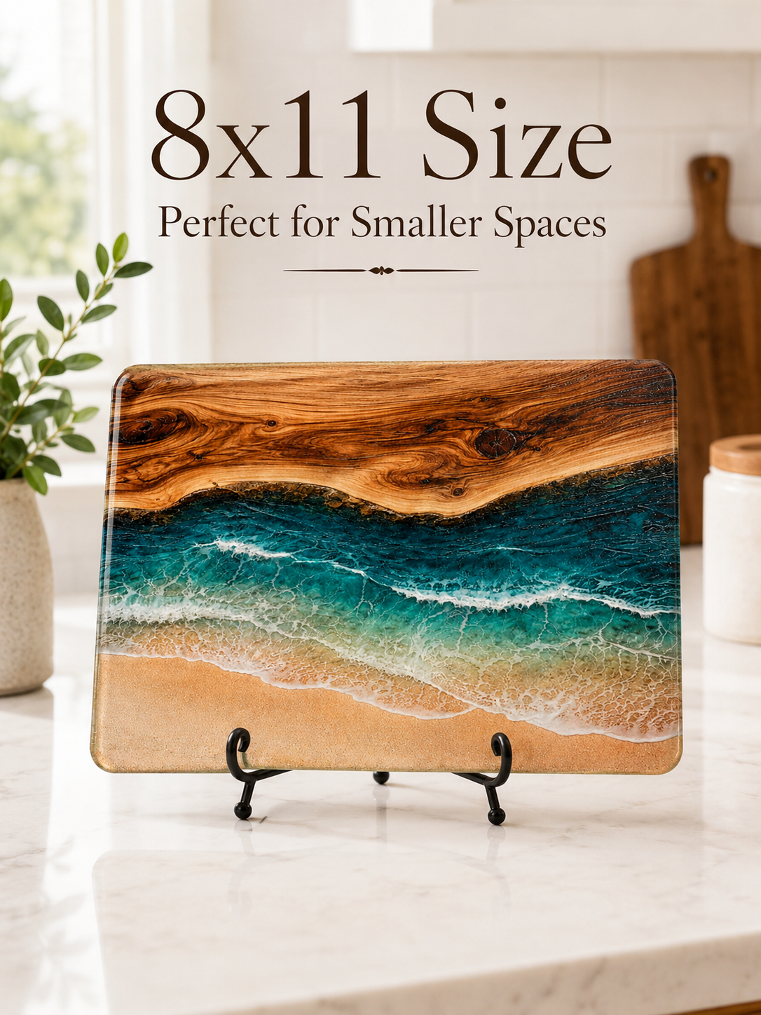 Coastal Tempered Glass Cutting Board: 11x15 inch