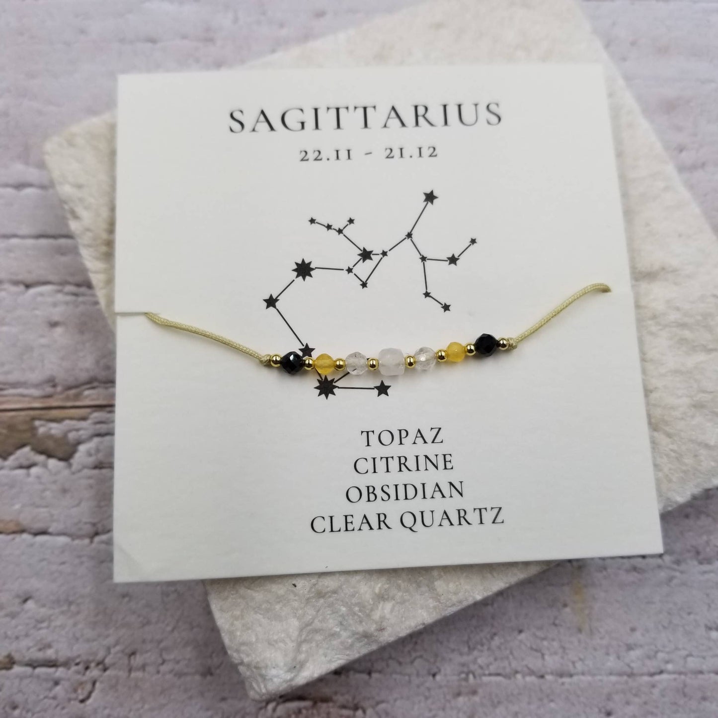 Constellation Natural Stone Bead Friendship Bracelet: SAGITTARIUS
