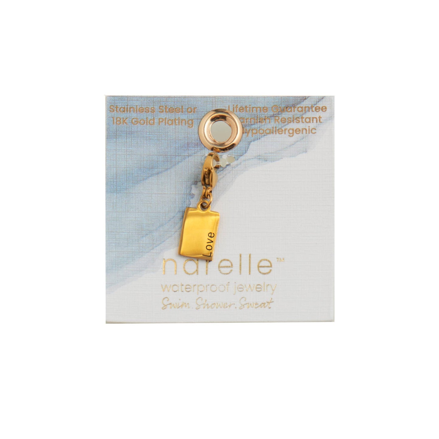 Narelle Waterproof 18K Gold Inspiration Tag Charm: Strength