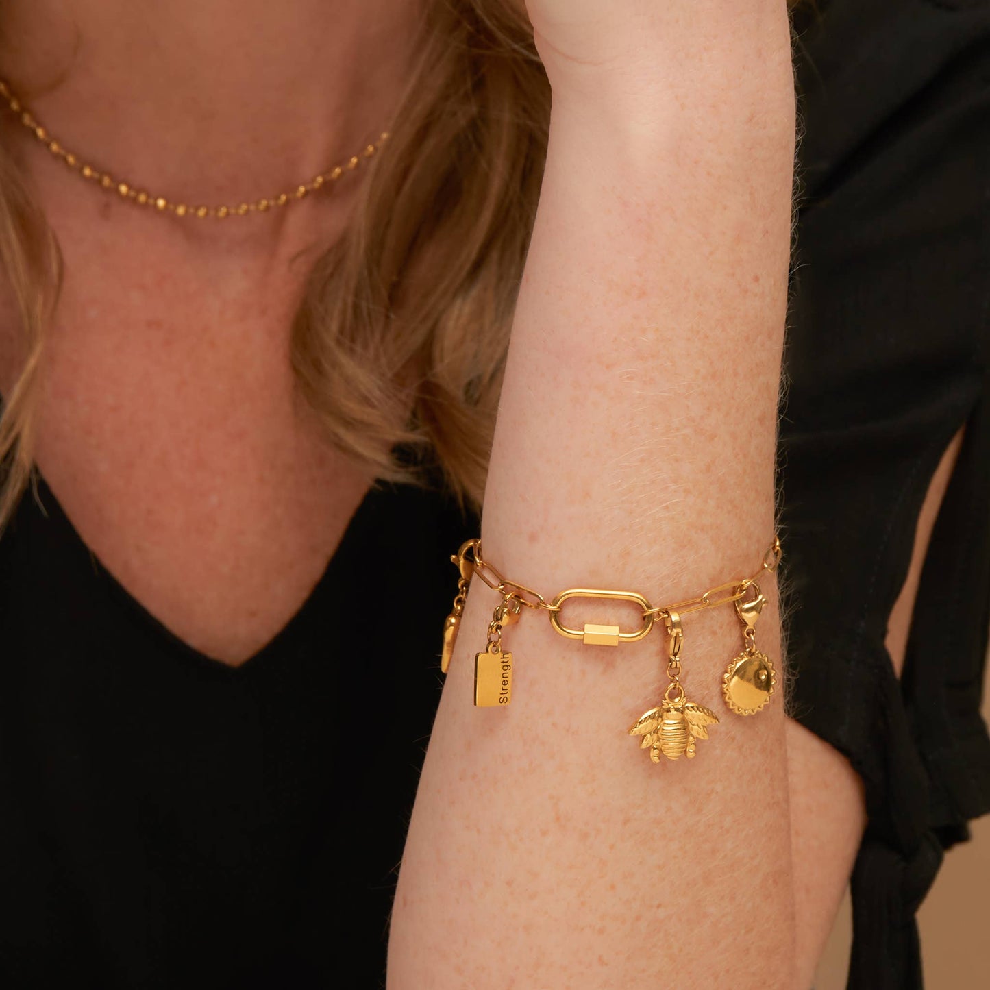 Narelle Waterproof 18K Gold Inspiration Tag Charm: Faith