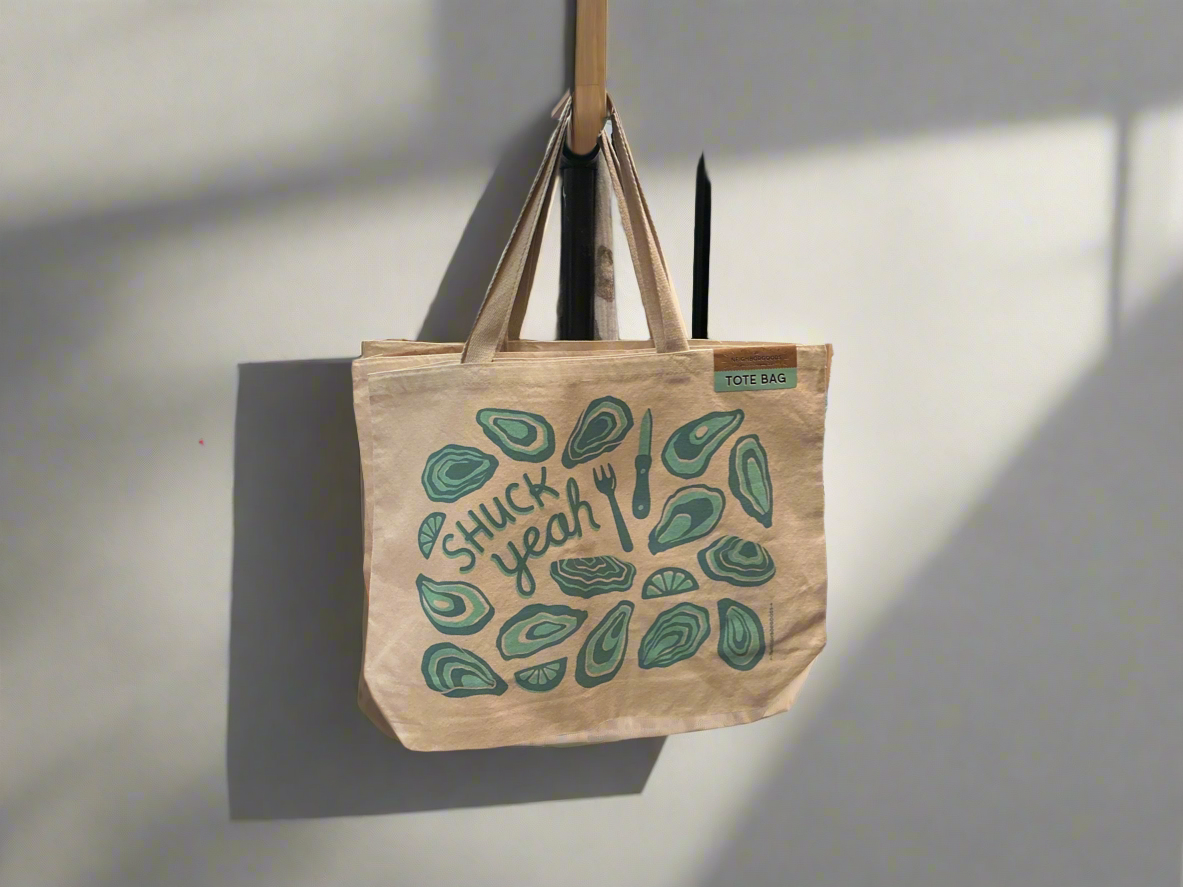 Shuck yea tote bag