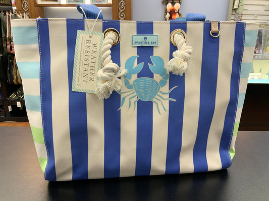 Spartina beach tote overboard stripe