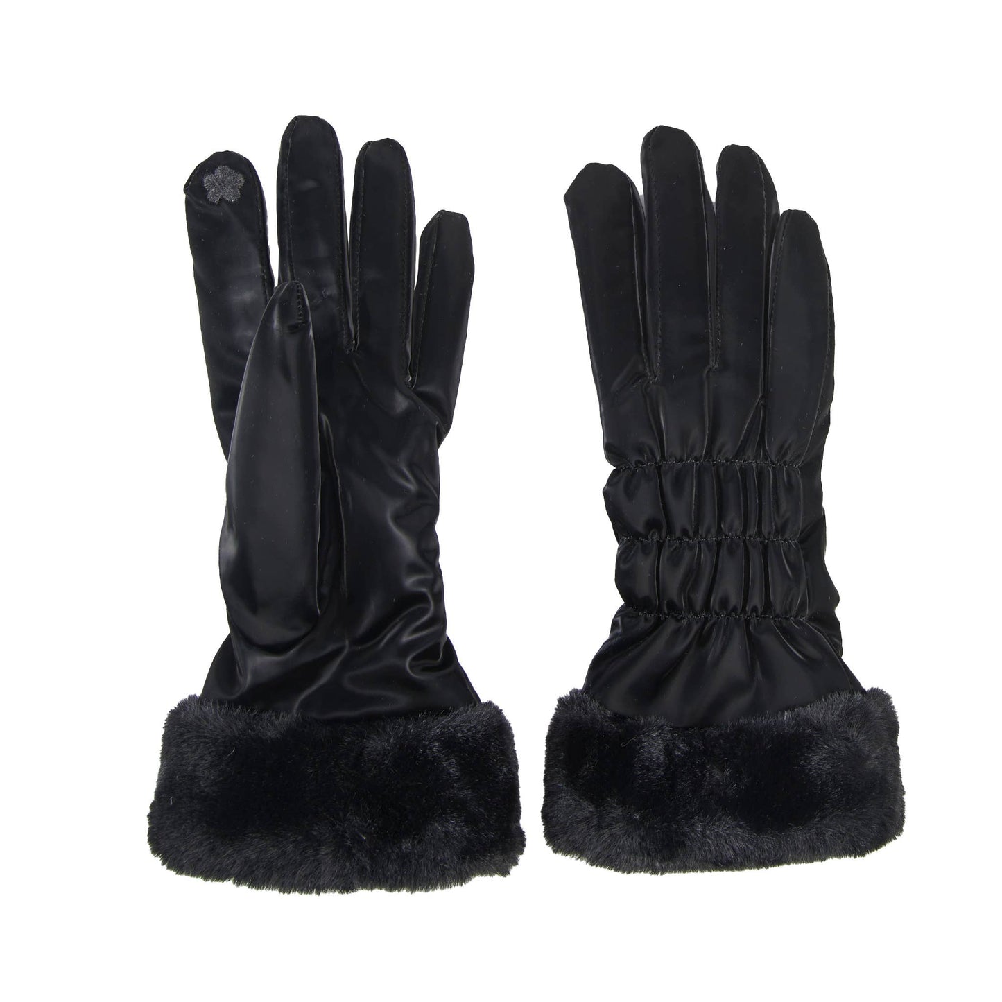 Spencer Faux Fur Cuff Texting Winter Gloves: Bronze