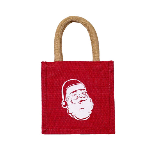 Santa Petite Gift Tote   Red/White   7x7x5