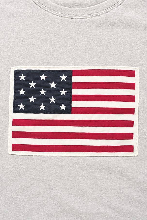 American Flag Tee: WHITE