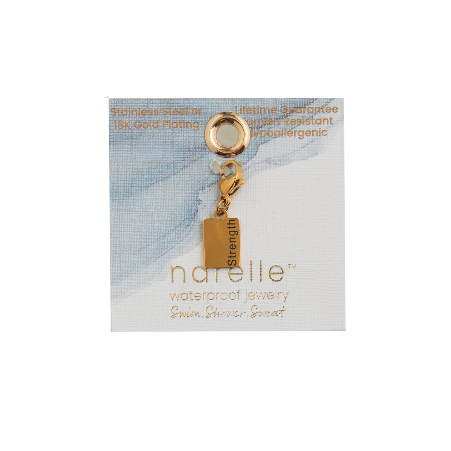 Narelle Waterproof 18K Gold Inspiration Tag Charm: Faith