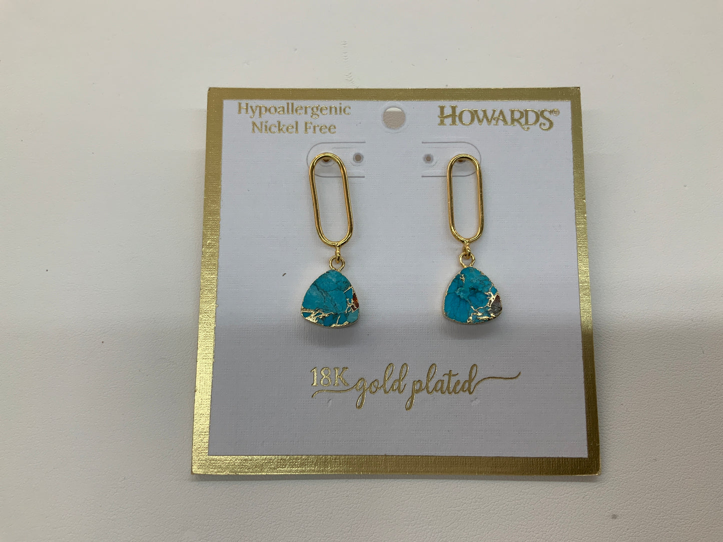Howard’s gemstone gold plated earrings