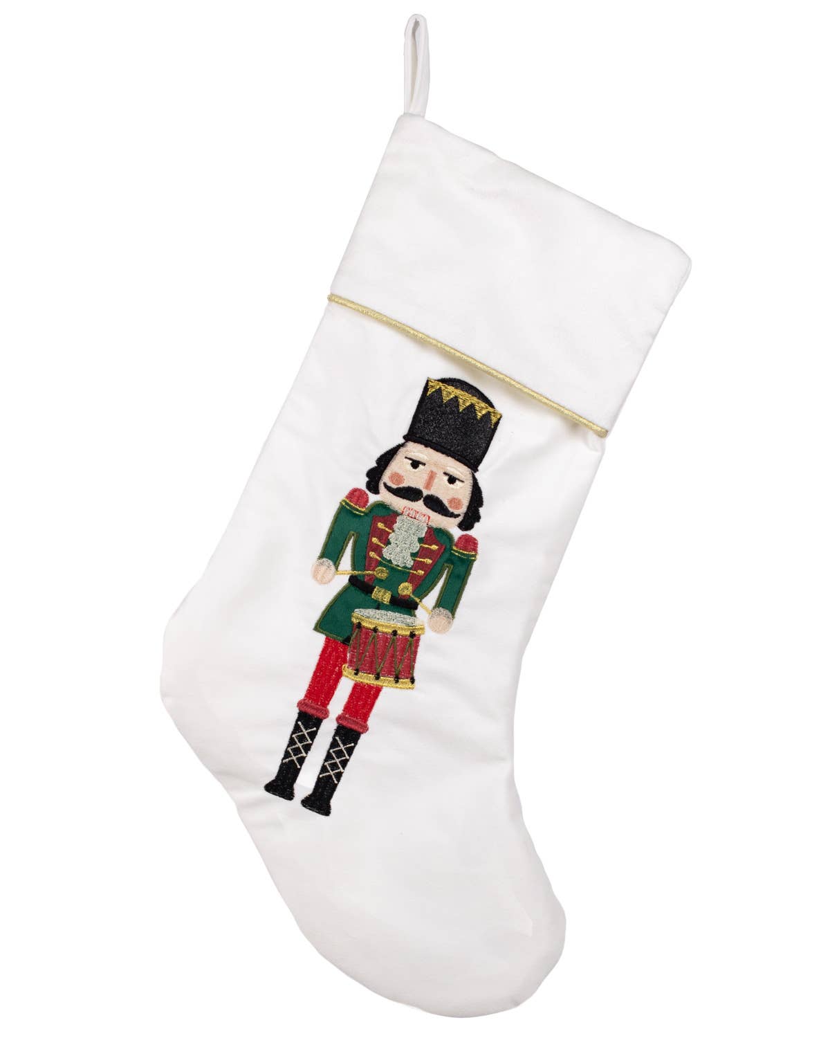 Edward Nutcracker Stocking   White/Green   8.5x20