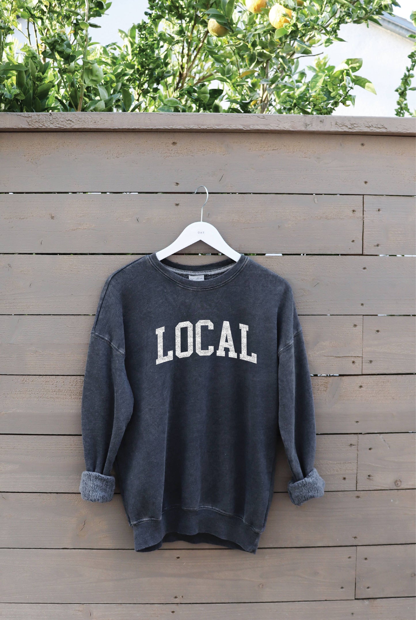 LOCAL  Mineral Washed Graphic Sweatshirt: DUSTY FOREST