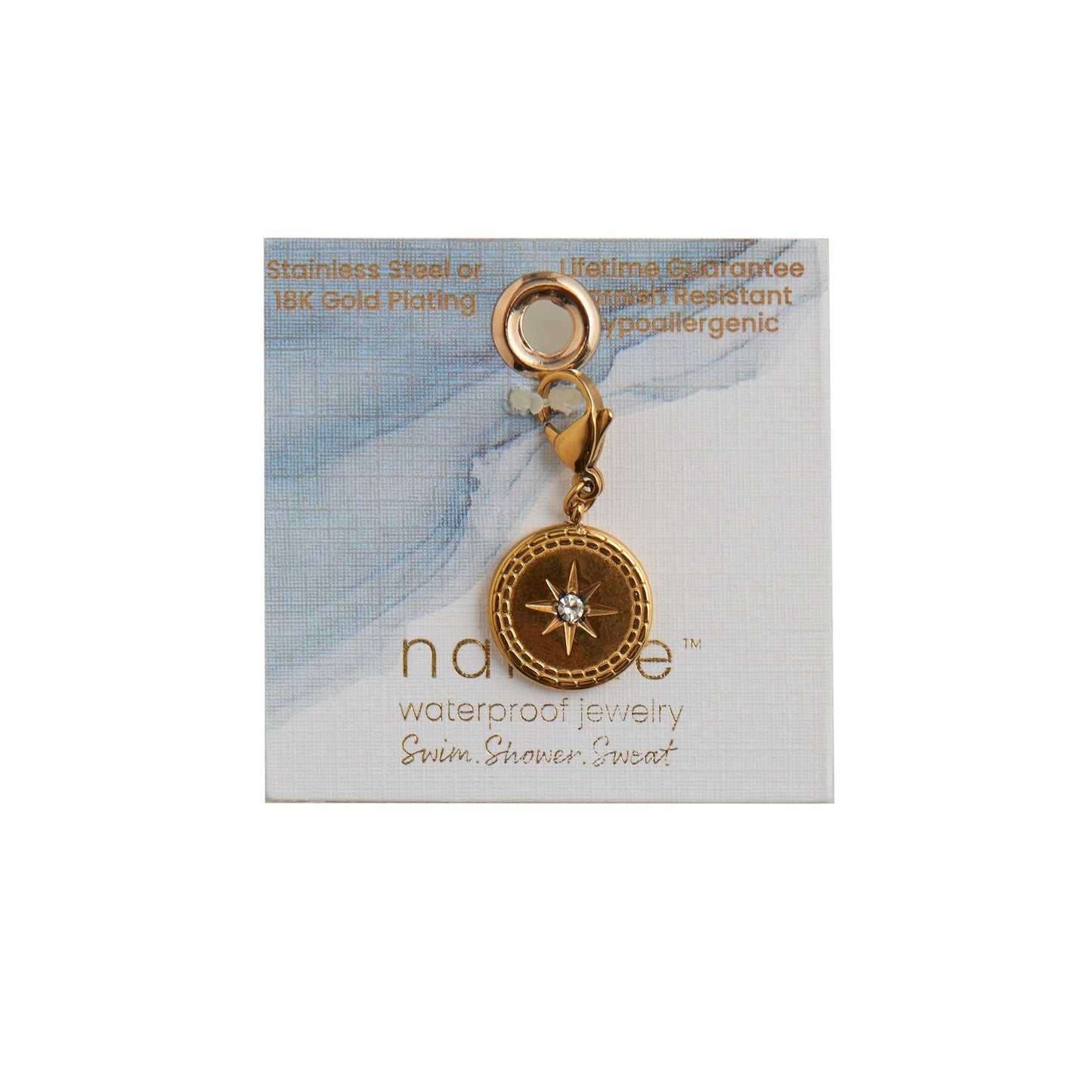 Narelle Waterproof Compass Charm: Silver