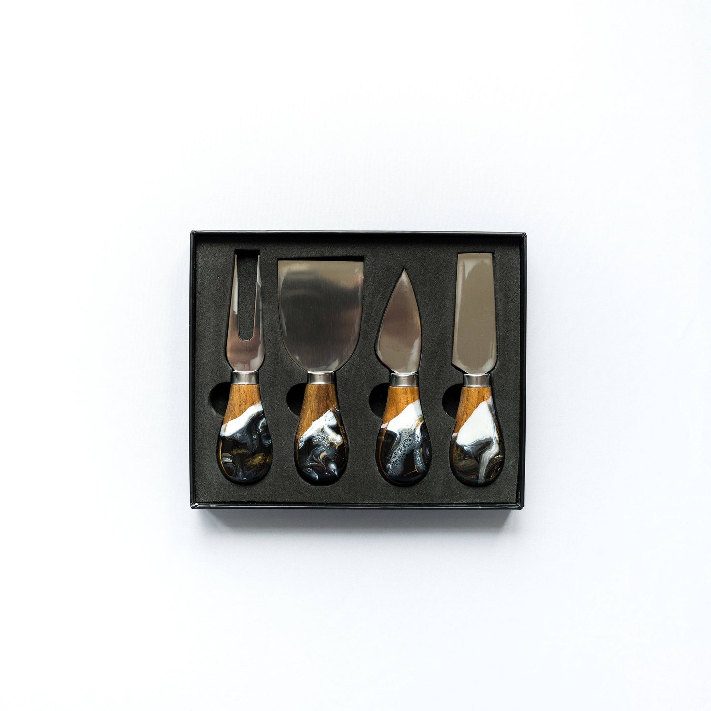 Resin Coated Cheese Knife Set - Set of 4  Marble