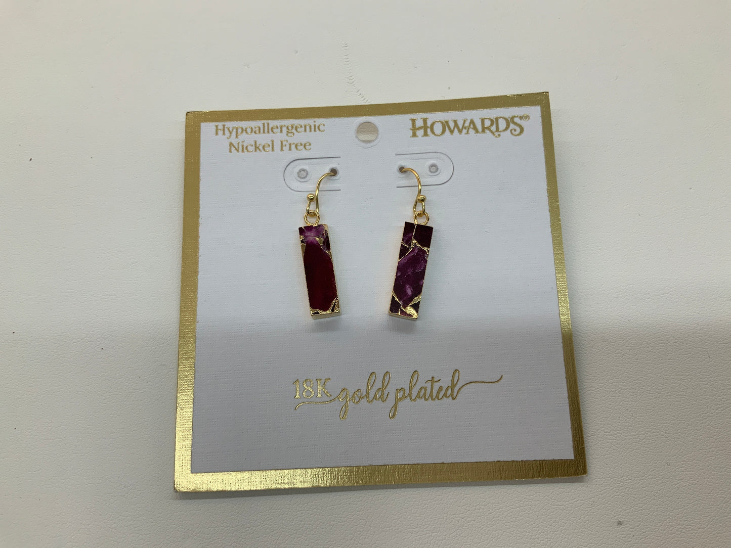 Howard’s gemstone gold plated earrings