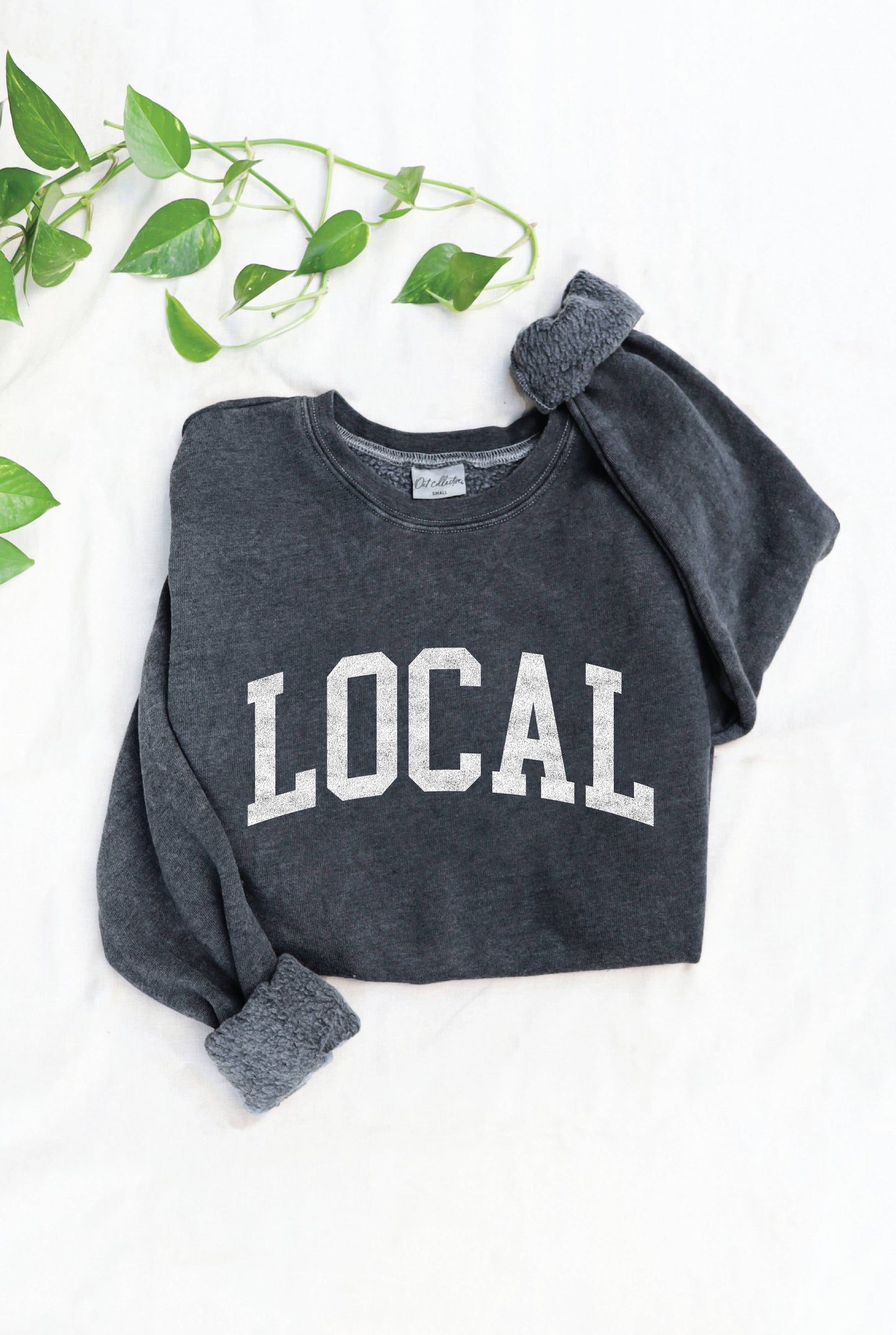 LOCAL  Mineral Washed Graphic Sweatshirt: DUSTY FOREST