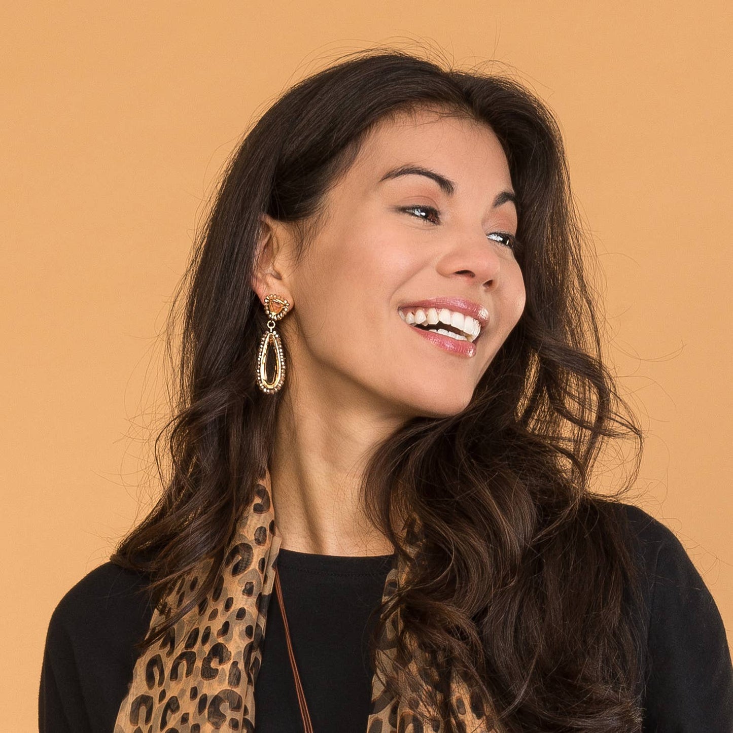 Natural Gemstone Drop Earring