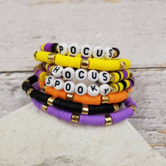 Halloween Themed Clay Bracelet Set Of 7