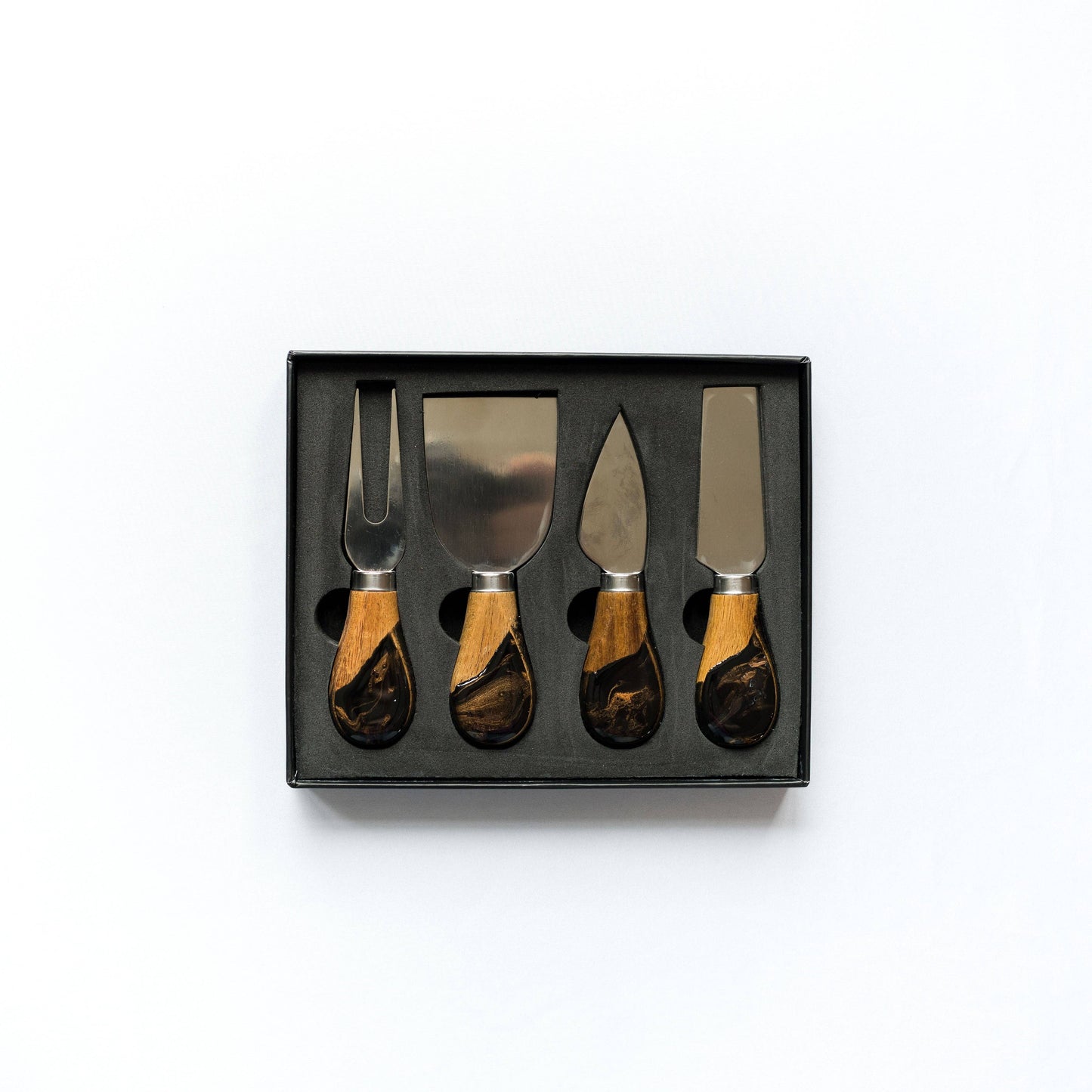 Resin Coated Cheese Knife Set - Set of 4  Marble