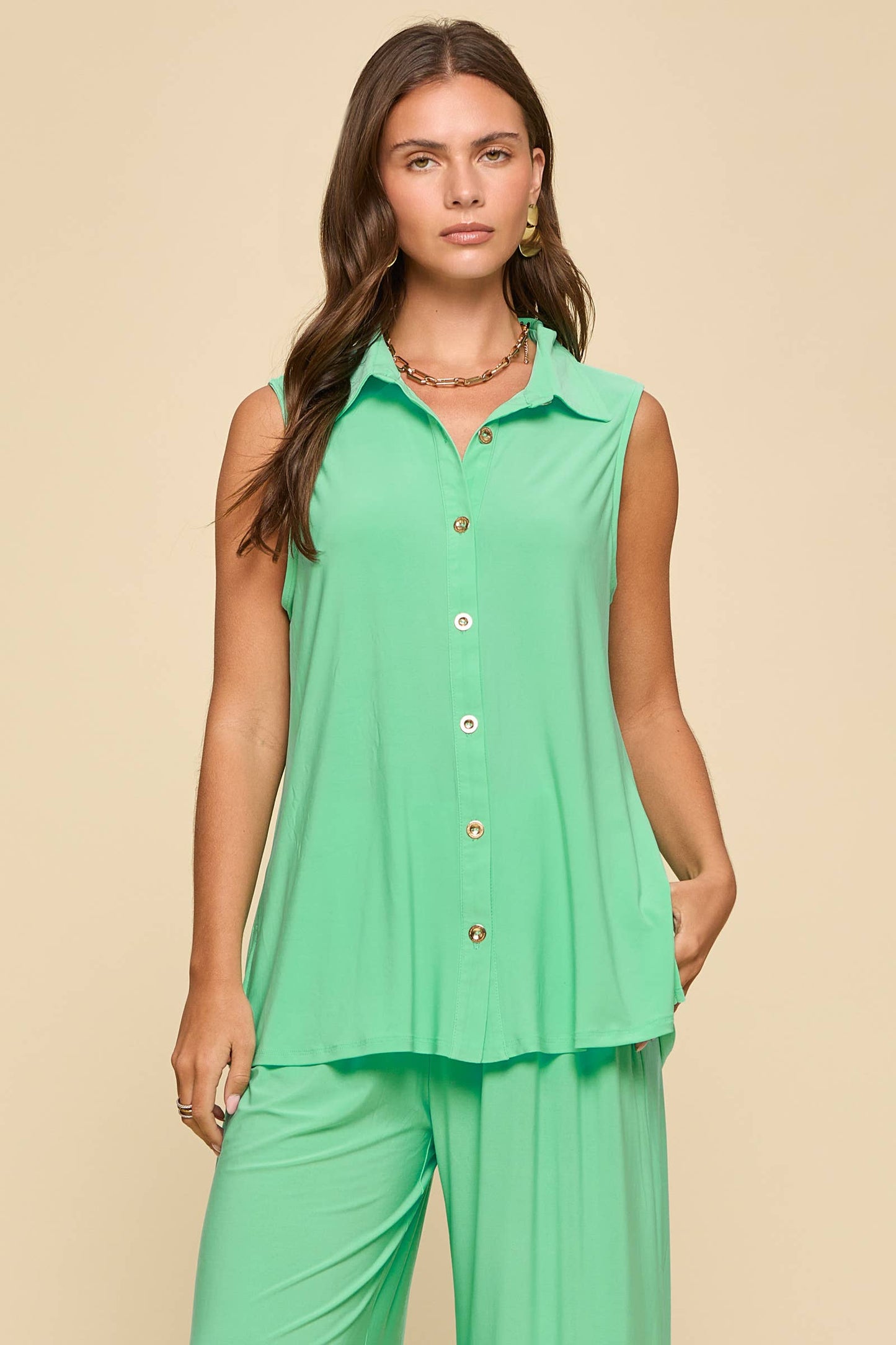 2-Piece Tank + Relaxed Pants Resort Wear Set: ROYAL BLUE