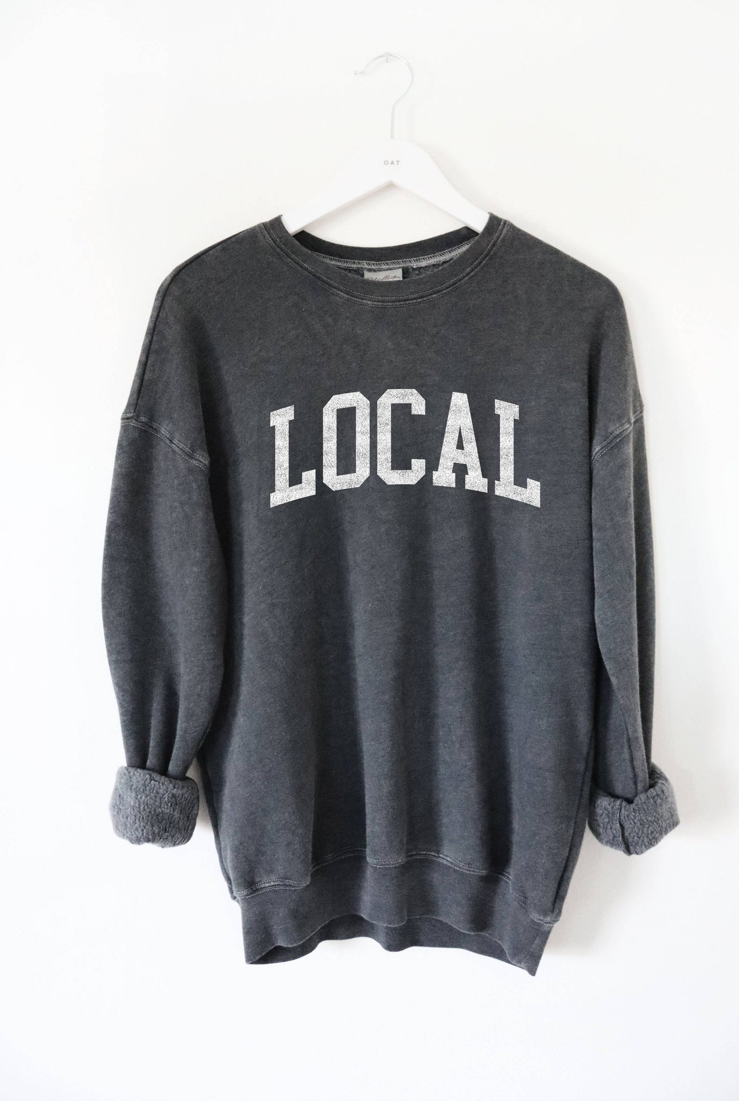 LOCAL  Mineral Washed Graphic Sweatshirt: DUSTY FOREST