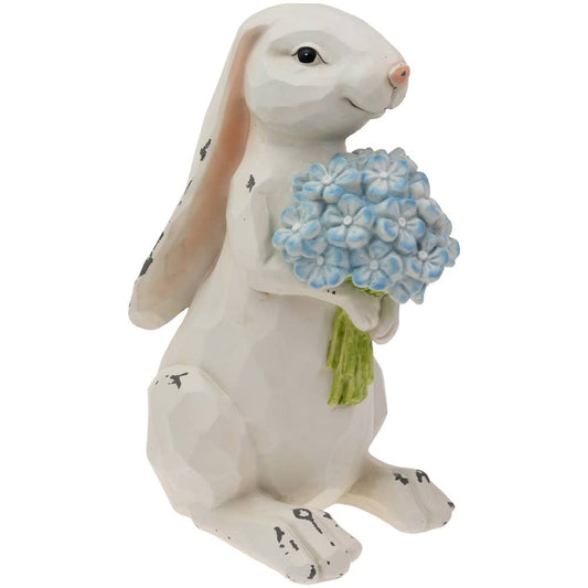 10" Nibbles Bunny With Blue Hydrangea Easter