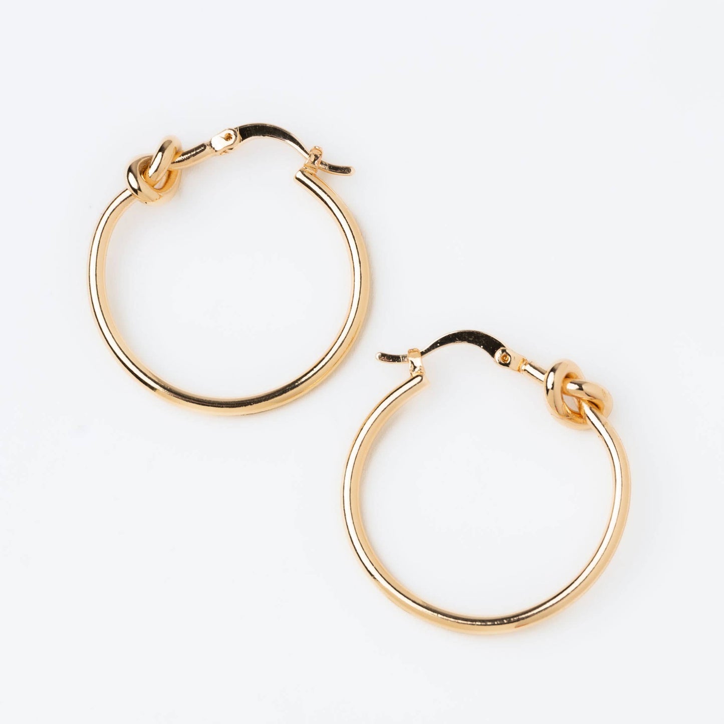 Classic Knotted Hoop Nickel-Free Earrings: Silver