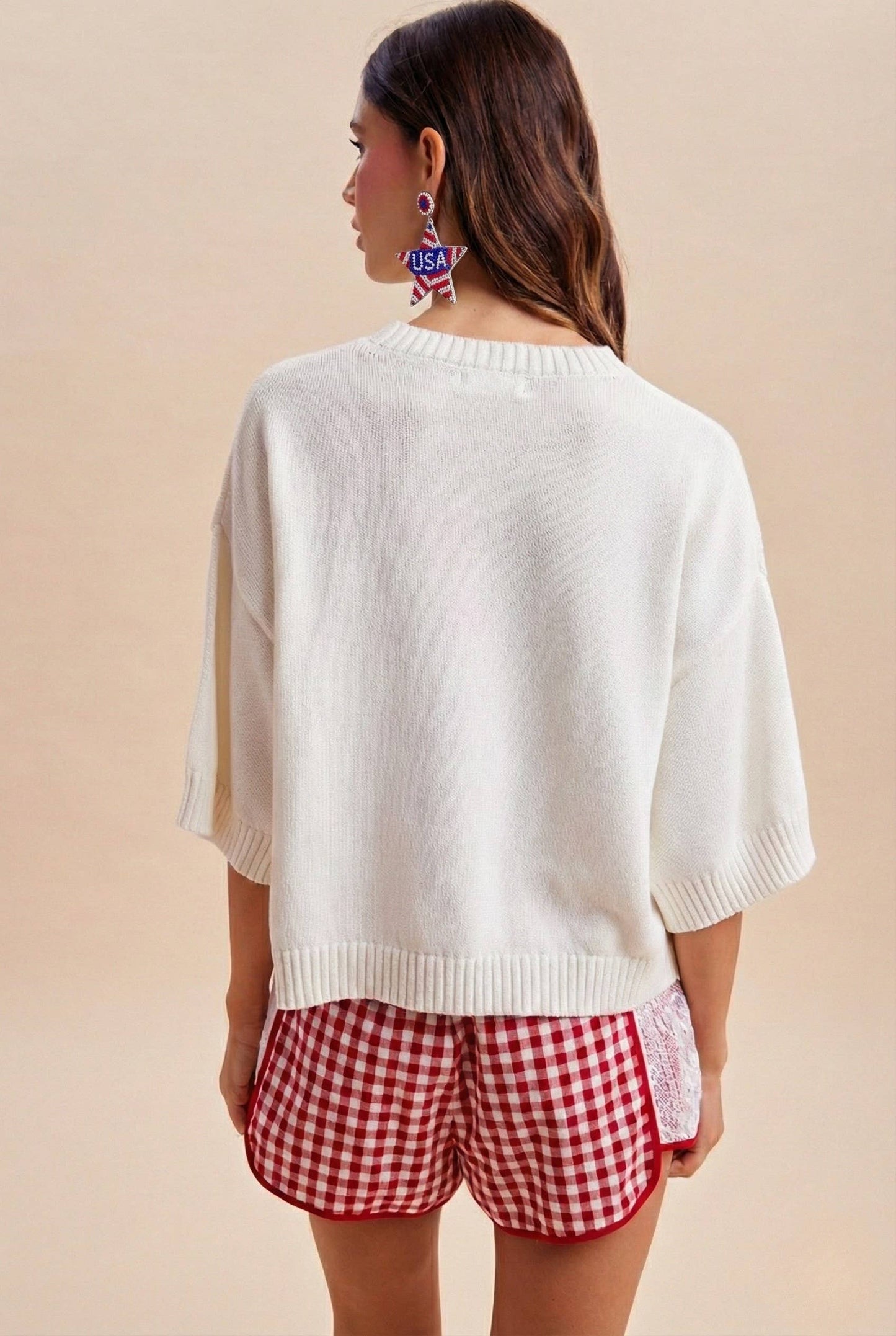 4th Of July Sailor Boat And Usa Flag Graphic Sweater