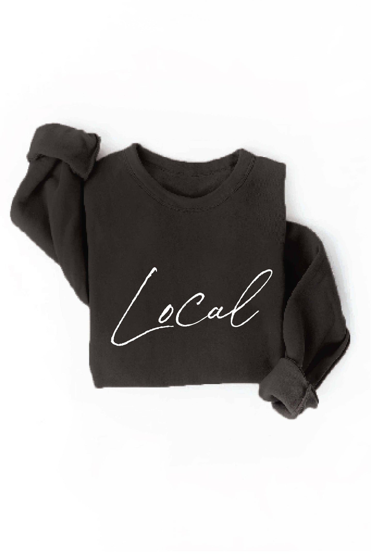 LOCAL Cursive Graphic Sweatshirt: HEATHER FOREST