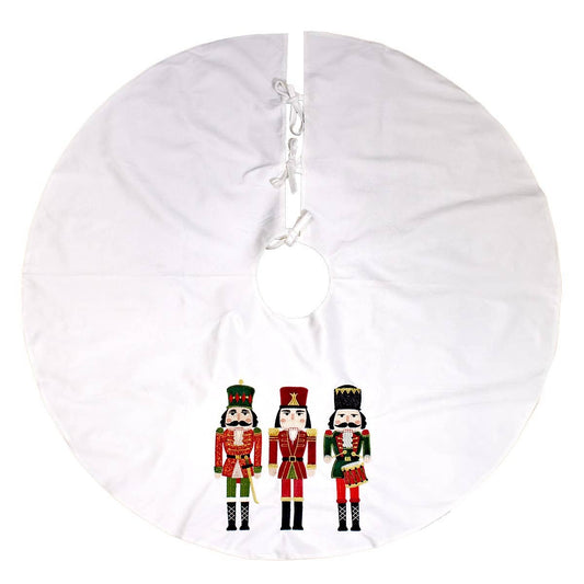 Nutcracker Trio Tree Skirt  White/Multi   48"