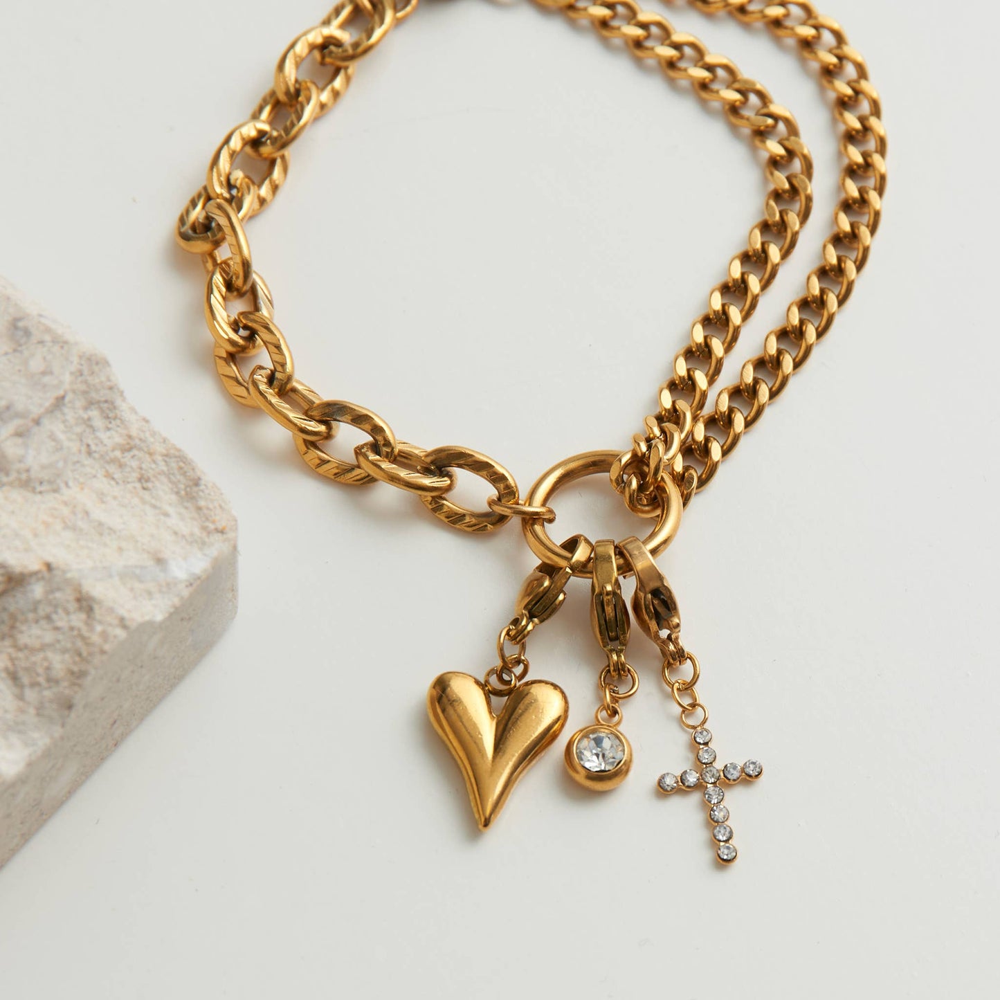 Narelle Waterproof 18K Gold Cubic Zirconia Drop Charm