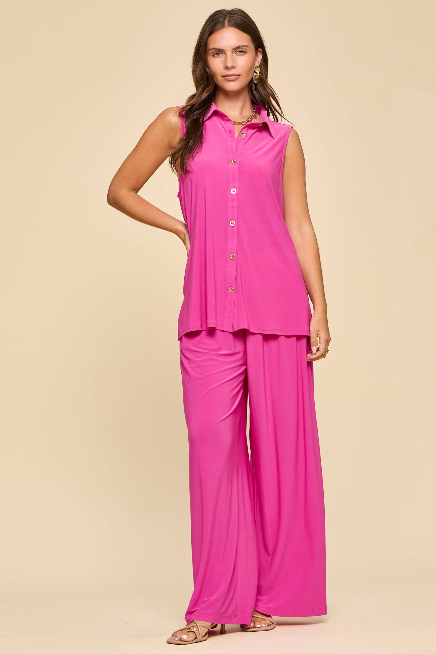 2-Piece Tank + Relaxed Pants Resort Wear Set: ROYAL BLUE