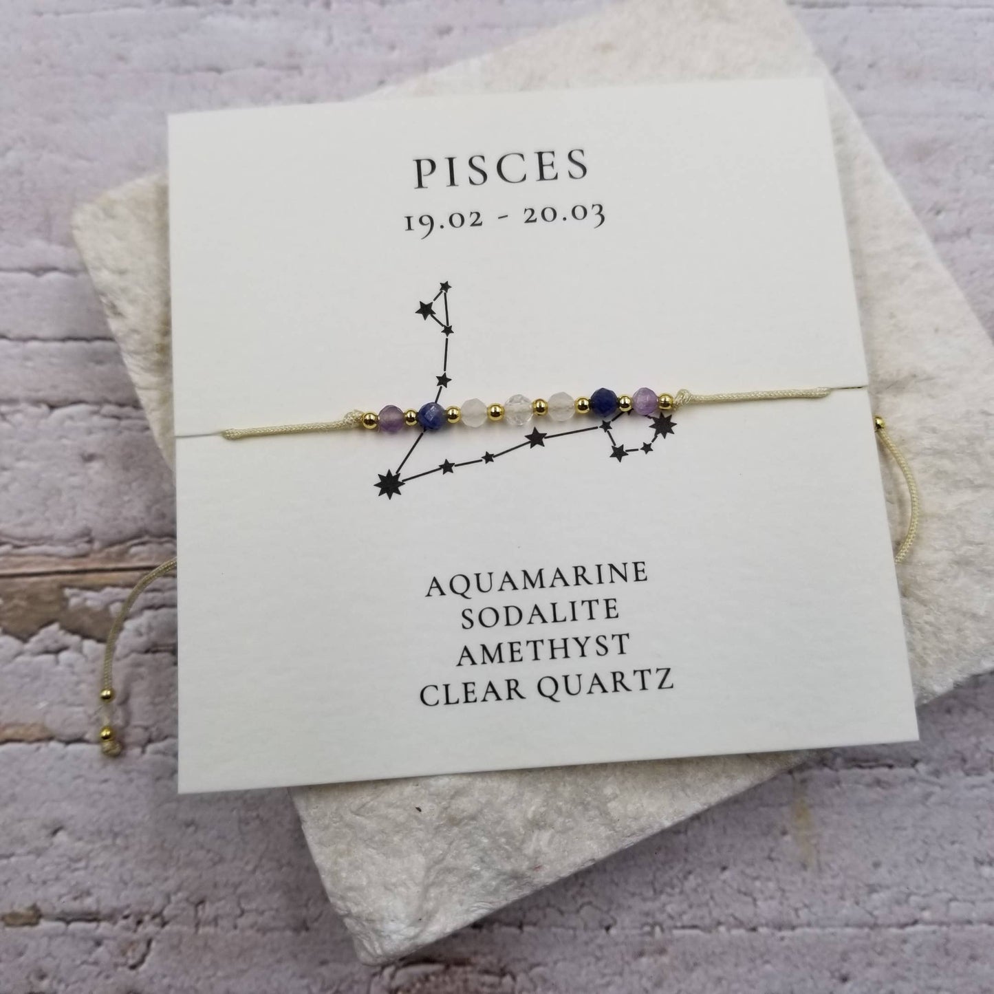 Constellation Natural Stone Bead Friendship Bracelet: TAURUS