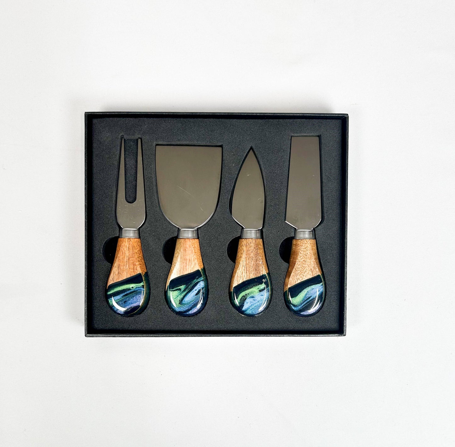 Resin Coated Cheese Knife Set - Set of 4  Marble